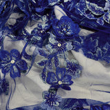 3D Beaded Floral Lace Fabric