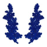 Beaded Corded Floral Lace Applique 100% Polyester Net Mesh