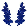 Beaded Corded Floral Lace Applique 100% Polyester Net Mesh
