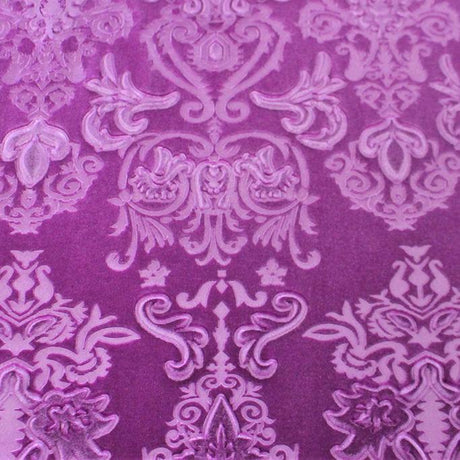 Royalty Embossed Stretch Velvet Fabric - Embossed Velvet, 4-Way Stretch, 56" Width (1 Yard)
