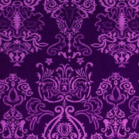 Royalty Embossed Stretch Velvet Fabric - Embossed Velvet, 4-Way Stretch, 56" Width (1 Yard)