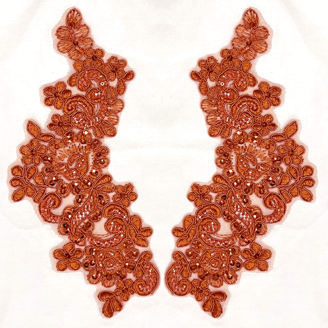 Beaded Floral Lace Applique