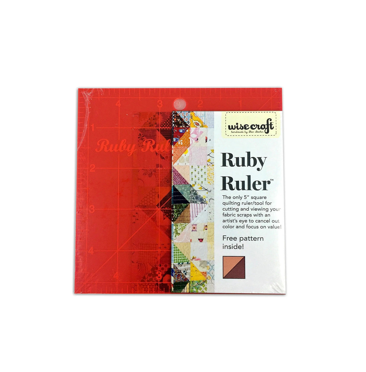 Acrylic Quilting Ruler Ruby Ruler 4in x 4in Red