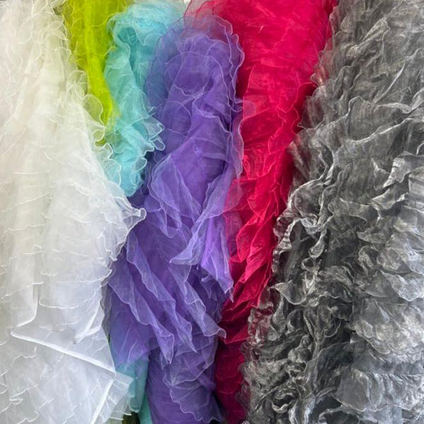 1 Yard Voluminous Ruffle Organza Fabric for Backdrops & Dresses 58/60" Width