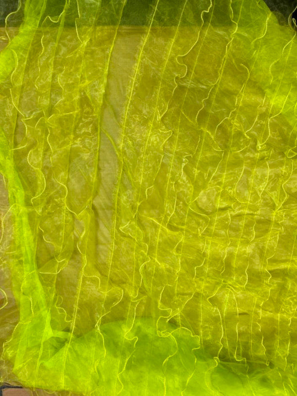 1 Yard Ruffle Organza Fabric Sheer Voluminous for Dresses Backdrops Decor & DIY Projects Width 52/54 inches