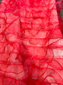 1 yarda de tela de organza con volantes, transparente y voluminosa para vestidos, fondos, decoración y proyectos DIY, ancho 52/54 pulgadas