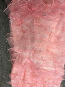 1 yarda de tela de organza con volantes, transparente y voluminosa para vestidos, fondos, decoración y proyectos DIY, ancho 52/54 pulgadas