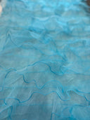 1 yarda de tela de organza con volantes, transparente y voluminosa para vestidos, fondos, decoración y proyectos DIY, ancho 52/54 pulgadas