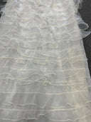 1 yarda de tela de organza con volantes, transparente y voluminosa para vestidos, fondos, decoración y proyectos DIY, ancho 52/54 pulgadas