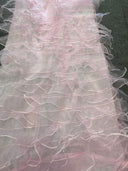 1 yarda de tela de organza con volantes, transparente y voluminosa para vestidos, fondos, decoración y proyectos DIY, ancho 52/54 pulgadas