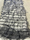 1 yarda de tela de organza con volantes, transparente y voluminosa para vestidos, fondos, decoración y proyectos DIY, ancho 52/54 pulgadas