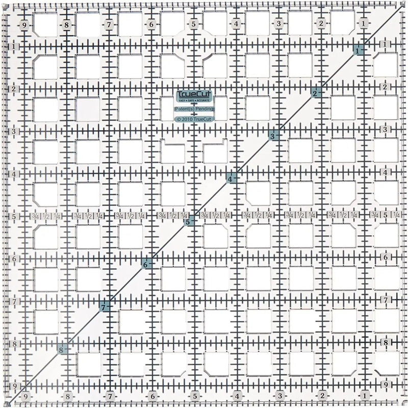 Acrylic Quilting Ruler 9-1/2in x 9-1/2in