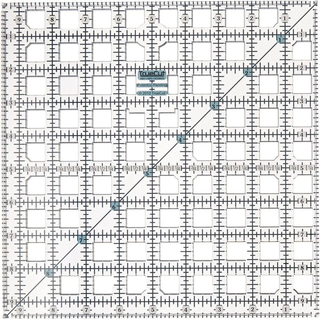 Acrylic Quilting Ruler 9-1/2in x 9-1/2in