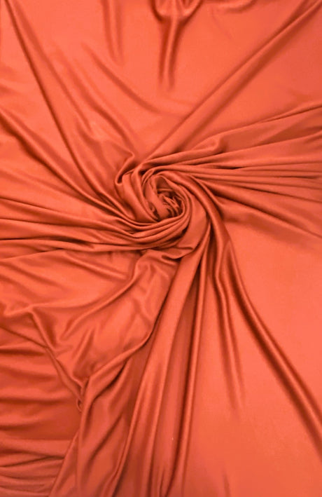 Stretch Lining Polyester Fabric - Rust, Matte Soft, 60" Width (1 Yard)