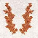 Beaded Corded Floral Lace Applique 100% Polyester Net Mesh