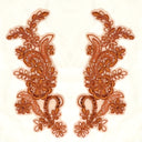 Beaded Corded Floral Lace Applique Pair