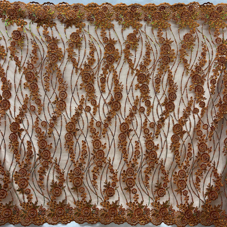 Beaded Floral Lace Fabric