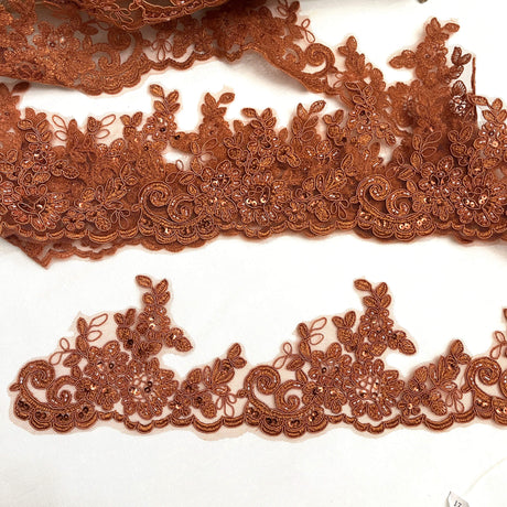 Beaded Corded Lace Trimming 4"