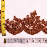 Embroidered Floral Beaded Lace Trim