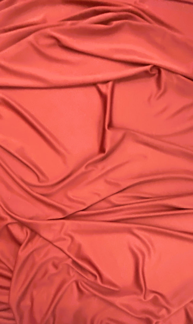Stretch Lining Polyester Fabric - Rust, Matte Soft, 60" Width (1 Yard)