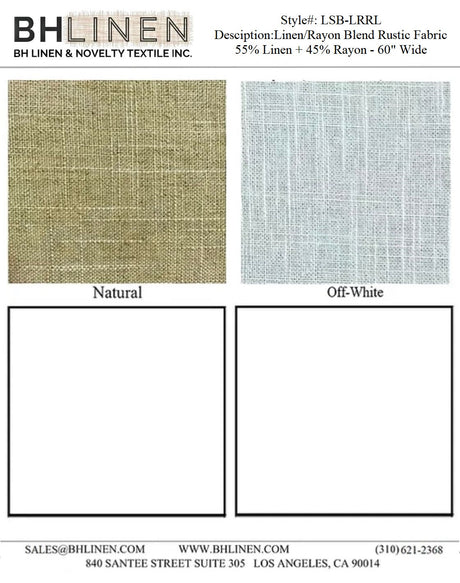 Linen Rayon Blend Rustic Fabric