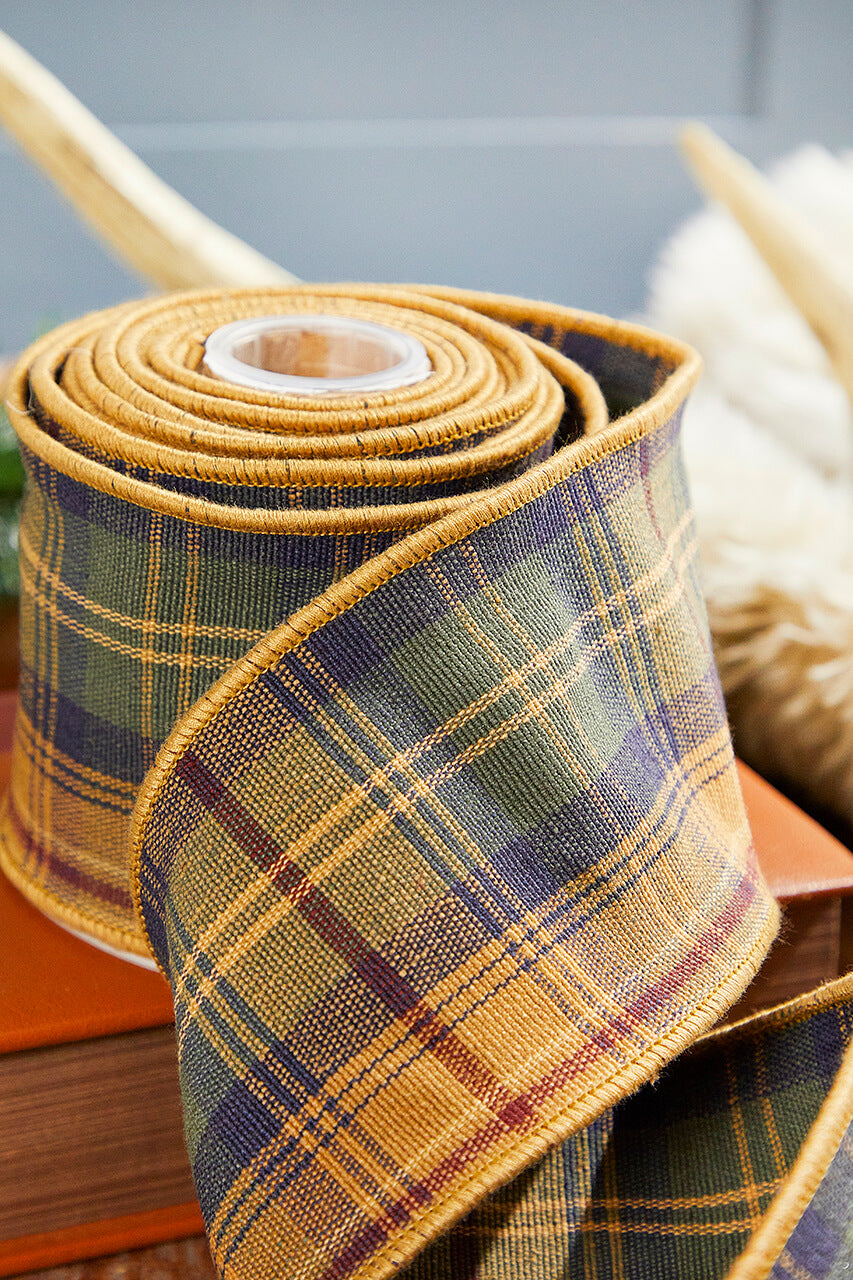 4" x 5 Yard Cotton Highlands Luxe Plaid Ribbon