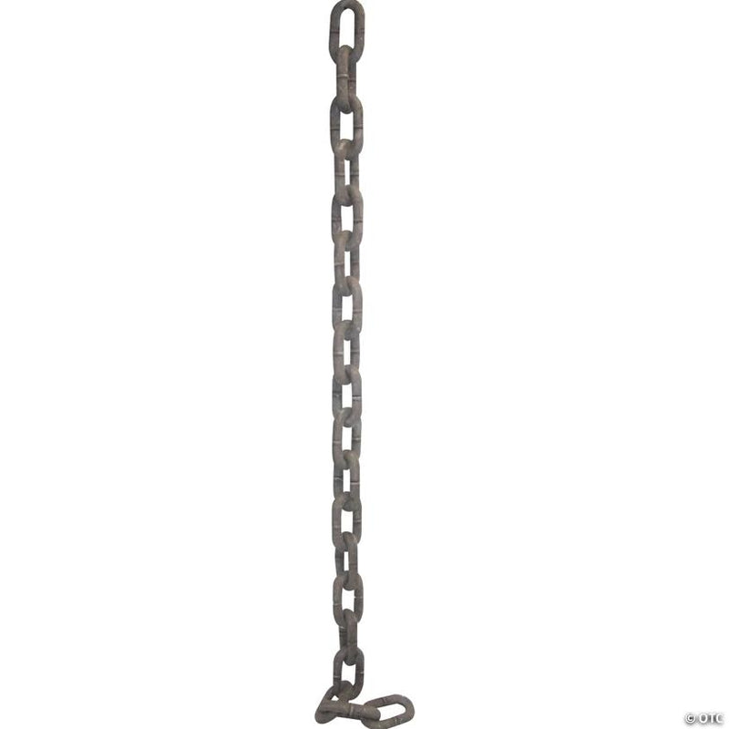 RADYAN Realistic Rusty Iron Chain Plastic Prop for Halloween Decor and Costumes shown in a clear product image