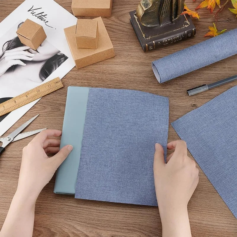 39.4x16.9 Inch Book Binding Cloth Marine Blue Bookcover Fabric Surface with Paper Backed Book Cloth DIY Book Cloth Protective