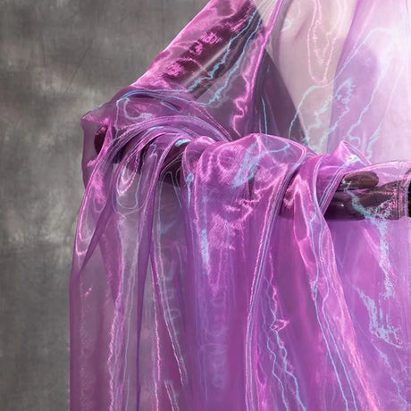 Iridescent Flashing Gradient Organza Tulle Fabric By Meter For Evening Gown Fashion Design Shiny Clothes Party Stage Decoration