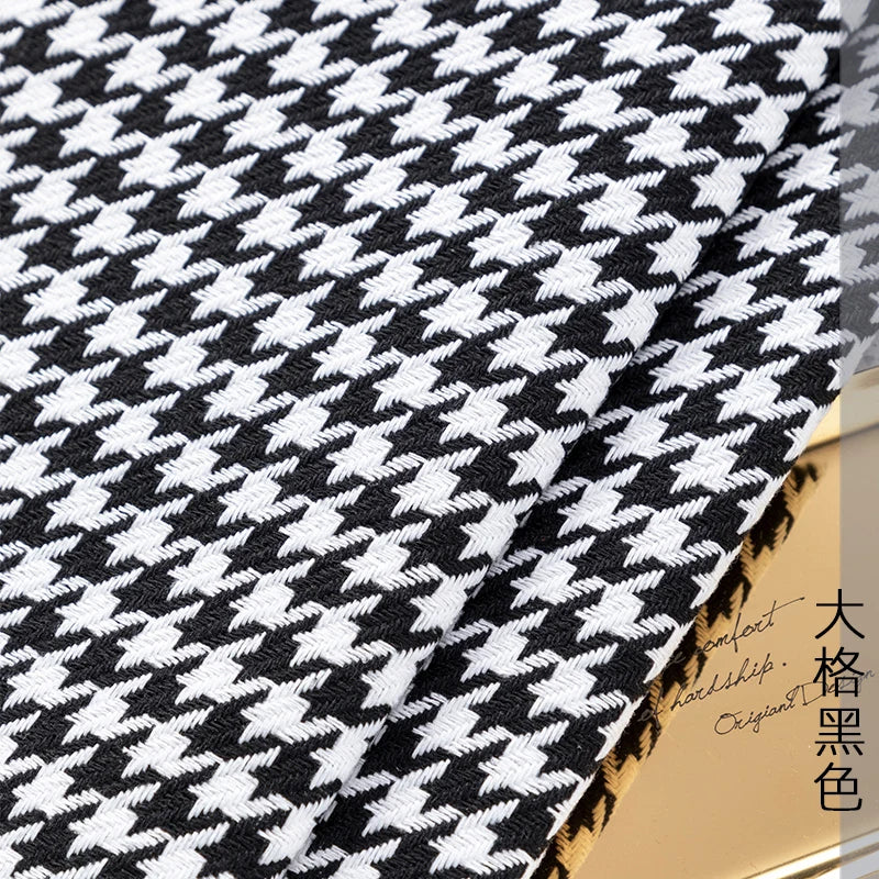 146cm Width High-grade Houndstooth Fabrics Cotton and Linen Plaid Fabrics Thickening Sofa Pillow Tablecloth DIY Sewing Fabrics