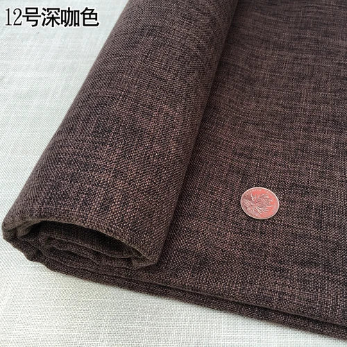 100cm*148cm Solid Color Thick Coarse Linen Sofa Fabric Cotton and Linen Curtain Tablecloth DIY Polyester Linen Fabric 400-500g/m