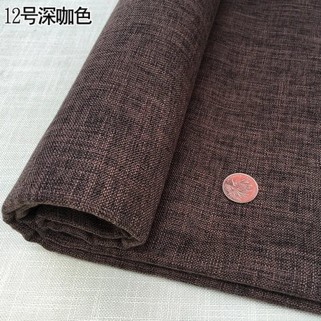 100cm*148cm Solid Color Thick Coarse Linen Sofa Fabric Cotton and Linen Curtain Tablecloth DIY Polyester Linen Fabric 400-500g/m
