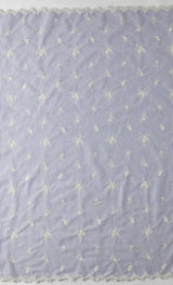 Lightblue Embroidered Polyester Cotton Striped Cloth Fabric