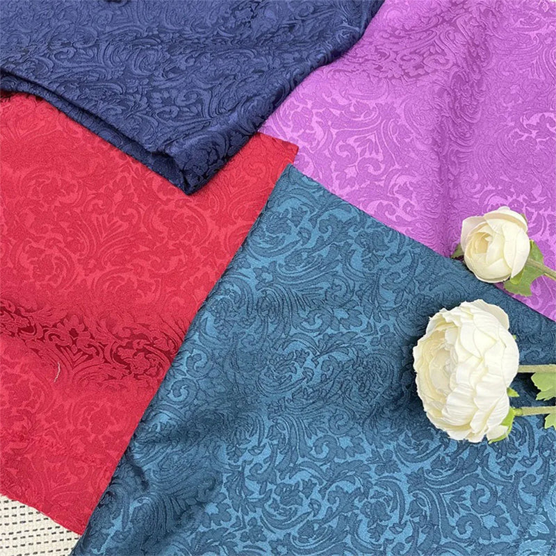 150cm Wide 3D Embossing Brocade Jacquard Damask Fabrics For Sewing Clothes Top Skirt Suit Lining Girls Apparel DIY Home Textile