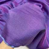 Gradient Color Mercerized Satin Fabric, Shiny Iridescent Clothing Fabric, Sewing Material For Dress, Purple, Sold By Yard