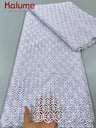 White African Guipure Cord Lace Fabric with Sequins 2025 High Quality Nigerian Guipure Cord Lace for Sewing Wedding Dress F4025