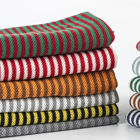 100x50cm Pure Cotton Striped Knitted Fabric For Winter Sweaters, Toy Clothes, Pillow, Cushion Handmade DIY Sewing Fabric TJ20741