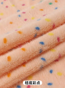 0.5/1/2 Yards Faux Fur Dot Printed Fabric for Plush Toys Cotton Dolls Warm Hats Decorative Cloth Handmade Sewing Fabrics