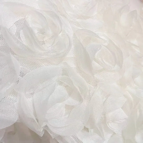 3D Large Rose Embroidered Lace Fabric, Discoloration Flower Children's Applique Clothing, Dress Fashion, RS24458