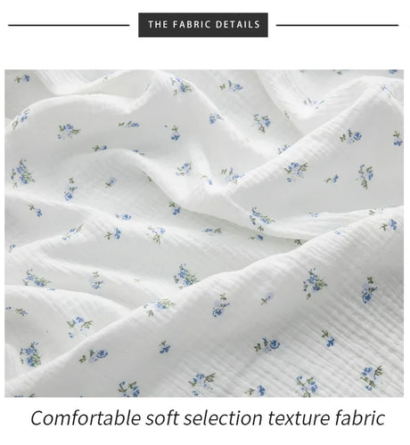 Breathable Pure Cotton Double-Layer Crepe Fabric For Bedding Home Wear Pajama Summer Dress DIY Clothing Cloth 135x50cm/500cm