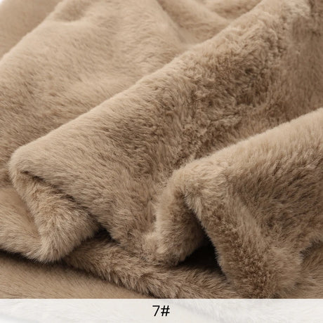 8mm Imitation Rabbit Fur Fabric Soft Short Plush For Warm Scarf, Doll,DIY Plush Toys Fabric Background Display Cloth 50x50cm/1m