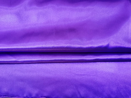 Solid Satin 58" Wide | 1Meter | 2Meters | 5Meters | Silky Charmeuse Scarf Craft DIY Fabric Purple