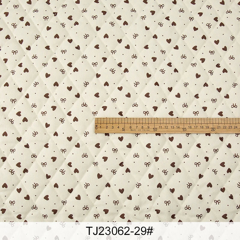 0.5m/1m/2m Thicken Corduroy Strawberry Love Print Quilted with Cotton Fabric for Blanket Children's Clothing DIY Sewing Fabric