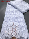 White African Guipure Cord Lace Fabric with Sequins 2025 High Quality Nigerian Guipure Cord Lace for Sewing Wedding Dress F4025