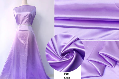 Solid Satin 58" Wide | 1Meter | 2Meters | 5Meters | Silky Charmeuse Scarf Craft DIY Fabric Purple