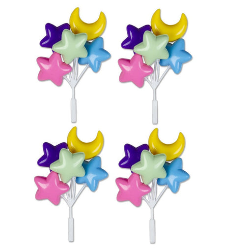 Large Stars & Moon Balloon Cluster 5" Long *Available in 4, 12 and 36 counts*