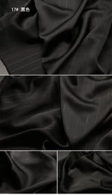 High End Bright Silk Striped Imitation Acetic Acid Fabric Satin Glossy Silk Smooth Drape Feeling Suit Dress Pants Fabric