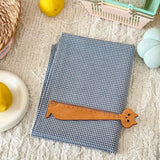 140x50cm Blue Checkered Washed Cotton Fabric for Women Kids DIY Clothing Bags Sewing Textile Accessories