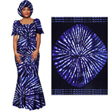 African Cotton Fabric Ankara Dresses Nigerian Fashion Batik Blue Fabrics 3/6 Yards/Lot Material 24fs1594
