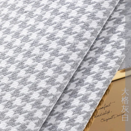 146cm Width High-grade Houndstooth Fabrics Cotton and Linen Plaid Fabrics Thickening Sofa Pillow Tablecloth DIY Sewing Fabrics
